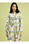 Lcw Modest Green Judge Collar Patterned Women's Shirt Dress - 4