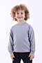 Oversize Basic Seasonal Gray Children's Sweatshirt - 4