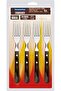 Since 1911, Made In Brazil - Churrasco 4 Pieces Stainless Steel Jumbo Steak Fork Set - 3