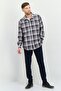Men Regular Fit Plaid Long Sleeves Casual Shirt, Charcoal - 4