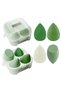 Green Colored Makeup Sponge Set of 4 with Stand