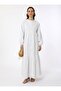 Brit Buttoned Brode Fabric Hijab Dress - White - Refka - 2