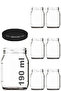 190 ml Metal Black Lid Canning Jar 190 Cc Transparent Baby Food Jar 6 Pcs