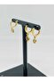Gold Color Zircon Stone 4-Piece Hoop Earring Set, Infinity, Pole Star, Medallion No 1 - 2