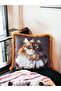 Cat Pattern Luxury Decorative Animal Figured Fringed Avant-Garde Velvet Throw Pillow Cover Artistic Design - 6