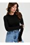 Women's Black Finger Detailed Bodysuit