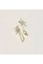 Vip Double Color Half Fan Stone Earrings
