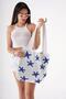 Women's Starfish Jacquard Patterned Knitwear Hand & Shoulder Beach Bag Chax812 White - 3