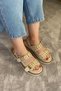 Women's Mendez Cream Double Banded Capsule and Vardola Detailed Thick Sole Orthopedic Sandals K-120 - 2