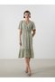 Lcwaikiki Classic Green V Neck Floral Women Dress