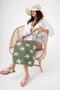 Women's Starfish Jacquard Patterned Knitwear Hand & Shoulder Beach Bag Chax812 Green - 2