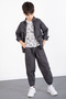 Smoked Printed T-Shirt Parachute Shirt and Pants Boy's 3 Piece Set 20513 - 3