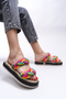 Elystala Women's Slippers 0012103   Black Rainbow - 4