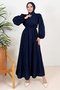 Silay Tasseled Evening Dress 1396 - Navy Blue - 2