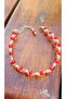 Red Crystal and Pearl Beads Embroidery Elegant Bracelet - 4