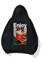 Unisex Enjoy Sweatshirt Hoodie Black