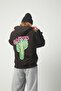 Cactus Oversize Sweatshirt Hoodie Black Tr30013 - 5