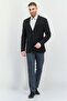 Men Fitted Solid Semi-Formal Blazer, Black - 2