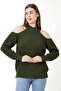 Women's Half Fisherman Shoulder Low-cut Casual Knitwear Sweater - 4