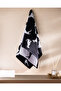 Dalmatian pattern yarn dyed face towel - black - 50x85 cm