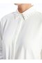 Lcwaikiki Classic Ekru Shiny Stone Women's Shirt Tunic - 3