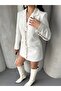 Trend Women's Gold Snap Detailed Design Long Blazer Jacket - 5