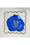 6 Pieces Cup Compatible Poppy Flower Designed Embroidery Edge Fabric Cocktail Napkin - 5