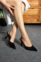 8.5 cm Elastic Open Back Thin Heeled Pointed Front Patent Leather Classic Shoes - 2