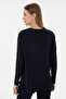Women's Navy Blue Crew Neck Basic Sweater 50293510-Vr033 - 5