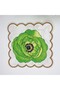 6 Pieces Cup Compatible Poppy Flower Designed Embroidery Edge Fabric Cocktail Napkin - 7
