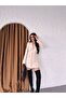 Trend Women's Gold Snap Detailed Design Long Blazer Jacket - 5