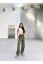Lena Khaki Soft Modal Wide Leg Elastic Waist Flowy Summer Trousers - 4