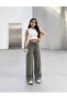 Lena Khaki Soft Modal Wide Leg Elastic Waist Flowy Summer Trousers