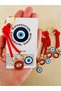 Gift 5-Piece Evil Eye Beaded Keychain - 5 Pieces - Red - 3
