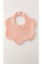 3-Piece Gray-Powder-White 100% Cotton Organic Muslin Baby Bib Set - 8 Layers - 4