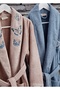 Butterfly 6 Piece Cotton Family Bathrobe Set - Salmon/Blue - 2