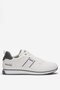 Men's Leather Laced Casual Sports Shoes White - Smoked
