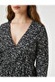 Floral Mini Dress Long Sleeve V-Neck - 5