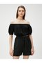 Off Shoulder Elastic Crop Blouse - 3