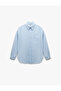 Regular Fit Shirt Collar Blue Women's Shirt 5Sak60262Uw - 3