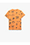 Crew Neck Printed Short Sleeve Cotton T-Shirt - 2