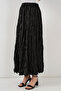 Women's Long Crinkle Skirt 8034 - Black - 2