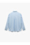 Regular Fit Shirt Collar Blue Women's Shirt 5Sak60262Uw - 4