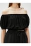 Off Shoulder Elastic Crop Blouse - 5