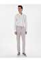 White Slim Fit Striped Long Sleeve Shirt 50301583-Vr013 - 4