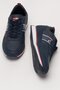 Men's Leather Laced Casual Sports Shoes Dark Blue - Red - 7