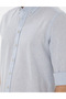 Light Blue Linen Blended Regular Fit Long Sleeve Shirt 50303245-Vr003 - 7