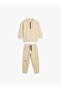 2 Piece Tracksuit Set Shirred Long Sleeve Top and Elastic Waist Sweatpants