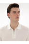 Ecru Slim Fit Zippered Polo Neck Knitwear T-Shirt 50303605-Vr019 - 2