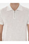Ecru Slim Fit Zippered Polo Collar T-Shirt 50302586-Vr019 - 6
